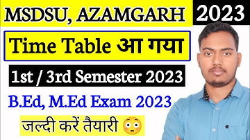 Msdsu, Azamgarh Time Table आ गया | B.Ed & M.Ed 1st & 3rd Exam Date 2023 | MSDSU  | The Perfect Study