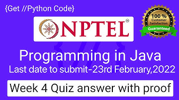 NPTEL Programming in Java Week 4 Quiz answers with detailed proof of each answer
