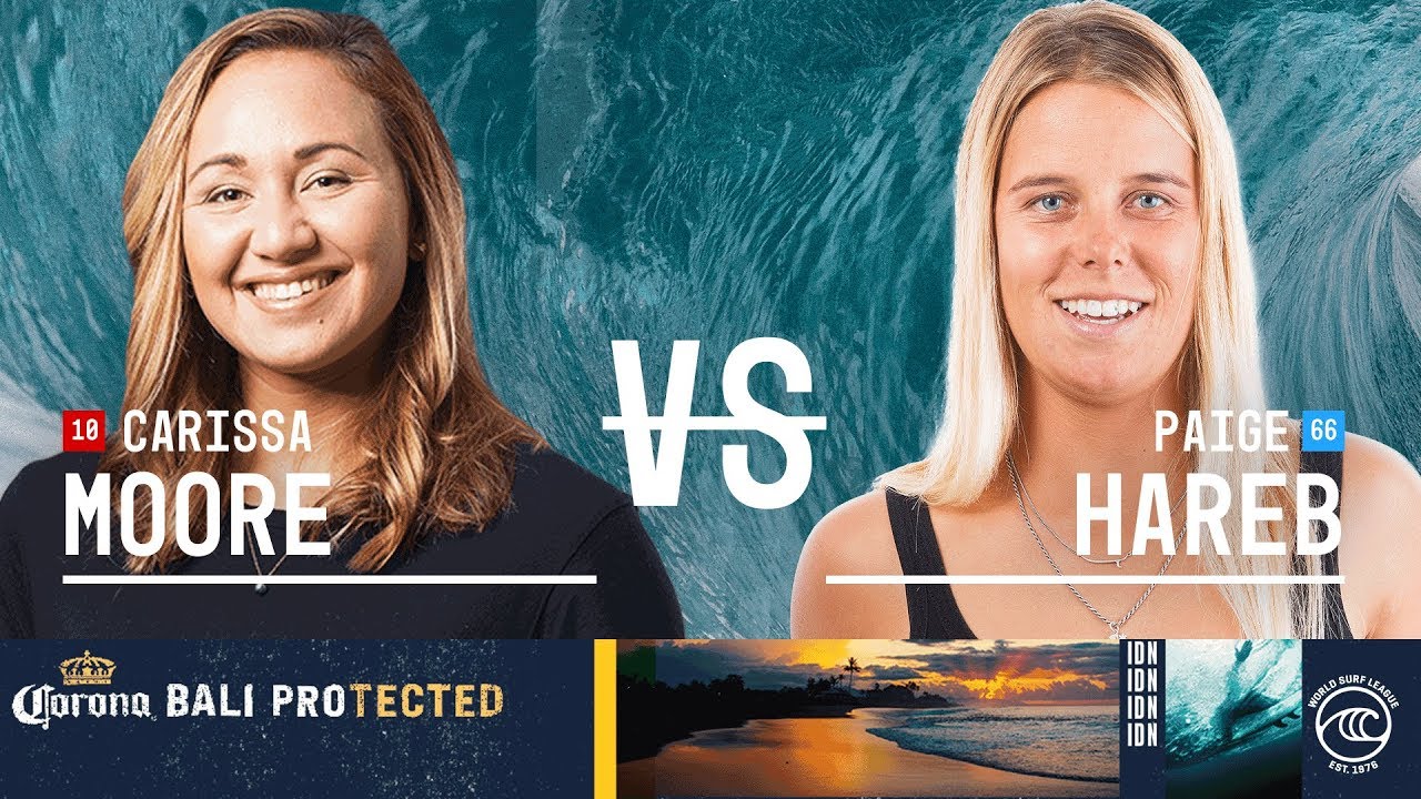 surfers security Carissa Moore vs. Paige Hareb - Round of 16, Heat 1 - Corona Bali Protected W 2019