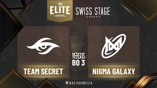 [Dota 2 Live] Nigma Galaxy vs Team Secret - Elite League Swiss Stage @anonimdt