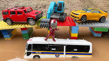 TRANSFORMERS & Excavator, Tractor, Fire Trucks Robot Stop Motion (Animated) A Garbage Recycles Waste