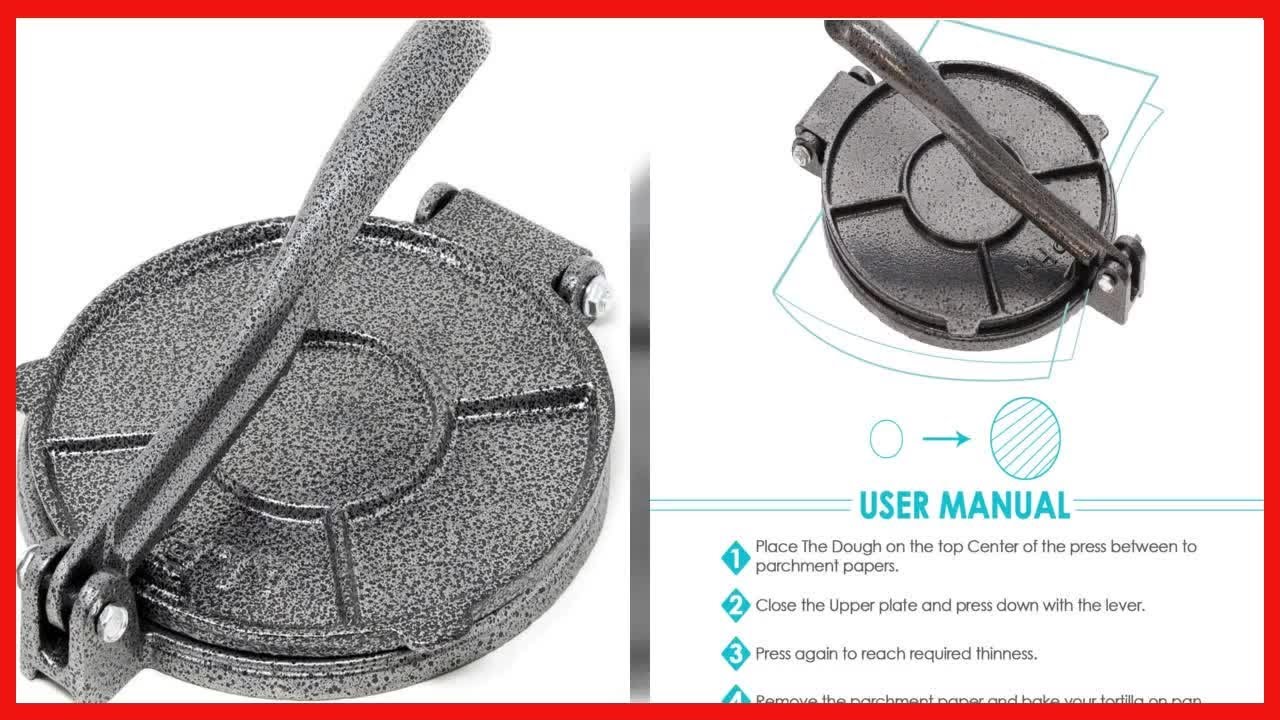 Heavyweight Cast Iron Tortilla Press: Durable, Easy, and Perfectly Flat Every Time