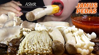 ASMR (JAMUR PEDAS) Boiled Mushrooms With Super Spicy Sauce.