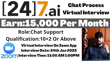 [24]7.ai Virtual Interview Again For Chat Processs Interview Date: 24th Jan Time: 11:00 AM 1:00PM