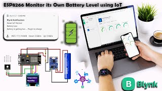 ESP8266 Monitor its Own Battery Level using Blynk IoT for Battery Powered Projects