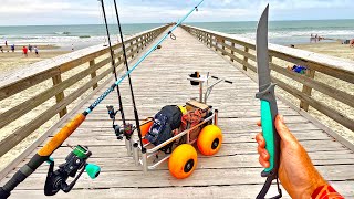 Eating Only What I Catch Off A Private Pier! (24Hrs)