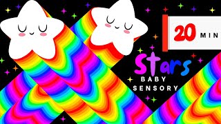 Rainbow Stars: Sensory Video for Babies Hight Contrast Color Eye Tracking Fun Animation + Cute Music