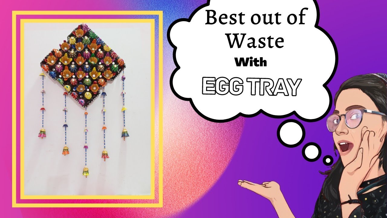 Egg tray wall hanging DIY Egg tray craft Best out of Waste YouTube