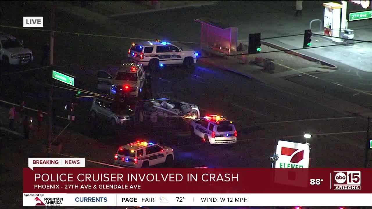 Police cruiser invovled in crash near 27th Avenue and Glendale - YouTube