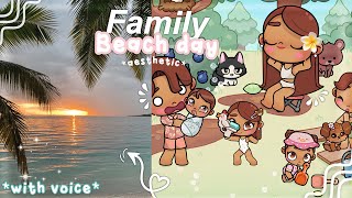 Family beach day *AESTHETIC* 🏝️🌷 || *with voice* 🔊 || avatar world 🌍