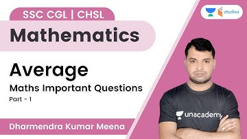 Average (Part-1) | Maths Important Questions | SSC CGL/CHSL | Dharmendra Meena | wifistudy studios