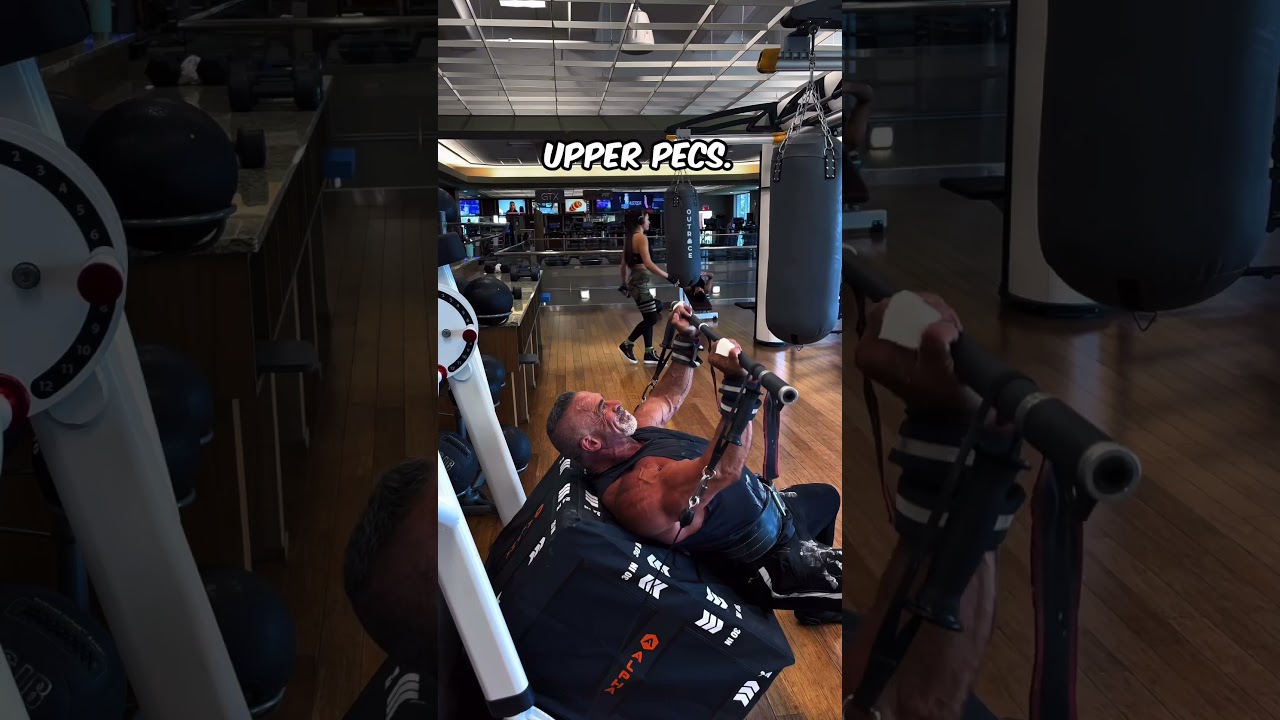 If your gym doesn’t have an incline, chest press machine improvise with this