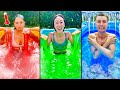 ONE COLORED SLIME POOL CHALLENGE!!