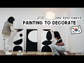 Home Vlog: Painting to Decorate our New Studio Apartment (satisfying) | Q2HAN