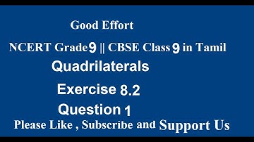 NCERT Grade 9 || CBSE Class 9  - Quadrilaterals Exercise 8.2 - Question 1 in Tamil