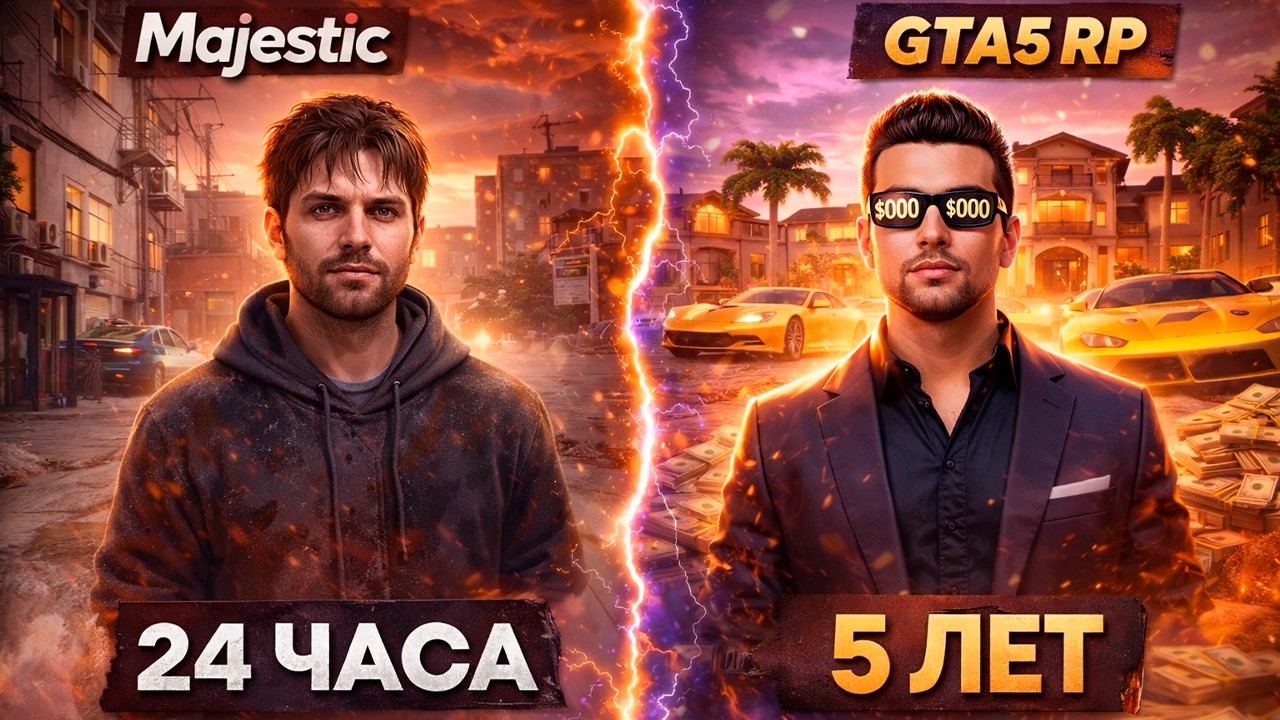 ГОНКА НОВИЧКОВ: 5 лет GTA 5 RP vs НЕДЕЛЯ на MAJESTIC