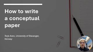 How to write a conceptual paper