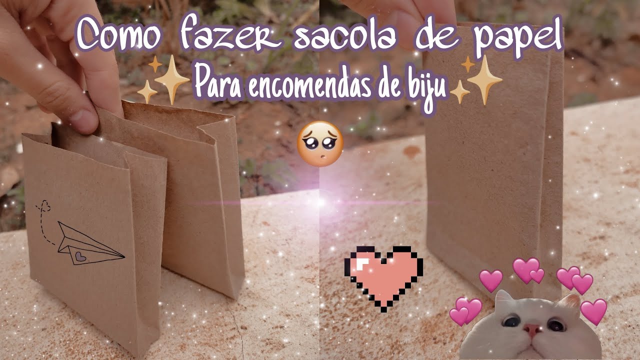 COMO FAZER SACOLA COM PAPEL KRAFT SIMPLES PARA EMBALAR BIJUS.✨
