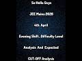 jee mains 2026 4th April,Evening Shift Difficulty level analysis😱|4 April,Shift 2 Students Feedback🥺
