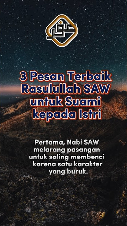 3 Pesan Rasulullah SAW untuk suami ke istri #shorts