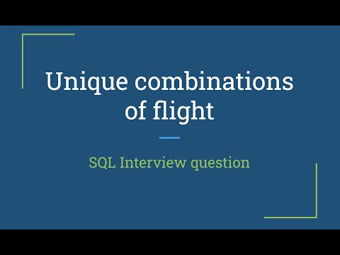 Unique flights SQL Interview problem || Senior data engineer Interview