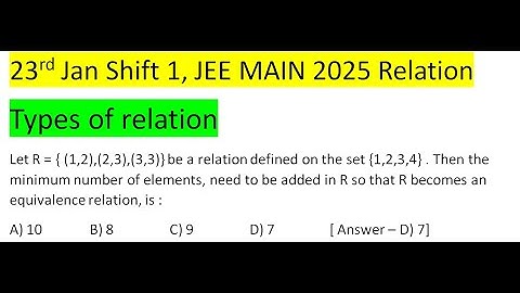 Let R = { (1,2),(2,3),(3,3)} be a relation defined on the set {1,2,3,4} . Then the minimum number