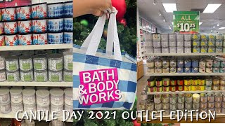 EPIC BATH \& BODY WORKS CANDLE DAY 2021 SHOPPING AT THE OUTLET MALL . I ONLY SPENT $8 OUT OF POCKET !