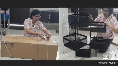 UNBOXING KITCHEN STORAGE RACK / MULTIFUNCTIONAL ROTATING STEEL RACK