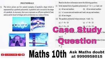 The below picture are few natural examples of parabolic shape which.. Case study Q 10th Maths