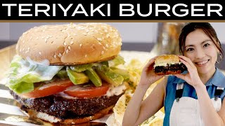 Authentic Japanese TERIYAKI BURGER | with vegan option 英語で料理