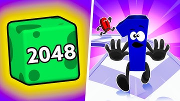 Satisfying Mobile Games: Merge Stack Run, Merge Jump - LEVEL UP NUMBER Gameplay (free apk)