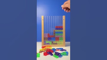 Peaceful Tetris ASMR - Mesmerizing Colorful Blocks on a Blue & White Canvas || PART 224