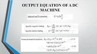KTU EE 409 | EMD | MODULE 3 | DESIGN OF DC MACHINES AND OUTPUT EQUATION | (MALAYALAM)