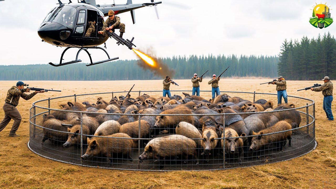 CÓMO los JABALÍES caen en TRAMPAS y son CAZADOS desde HELICÓPTEROS 🐗 | Control EXTREMO de JABALÍES