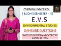 EVS | ENVIRONMENTAL STUDIES | IMPORTANT QUESTIONS | OSMANIA UNIVERSITY | @shivanipallela 