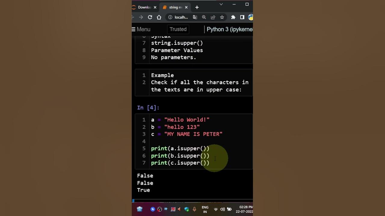 isupper string method python tamil #python #shorts - YouTube