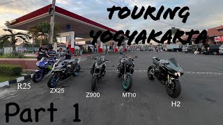 TOURING YOGYAKARTA, INDONESIA W/ H2, Z900, ZX25R, R25 | PART 1 #kawasaki #zx25 #h2 #mt10 #yamaha