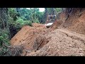 Excellent work digging the ground to widen roads that were landslide due to rain using dozer d6r xl