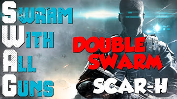 Swarm With All Guns - Scar-H Double Swarm (Black Ops 2 Gameplay Diamond Scar H SWAG)