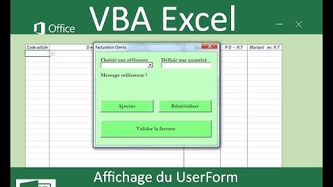 Afficher un UserForm à l