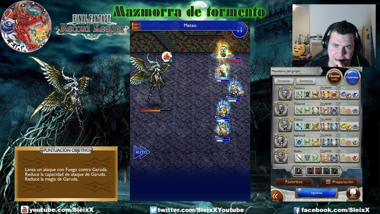 FFRK Mazmorra de Tormento: FFXIV Tierra de huracanes D.200, CID - Garuda - YouTube