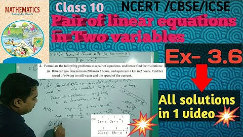 class 10 pair of linear equations in Two variables Ex 3.6