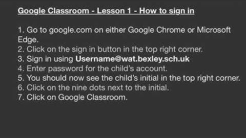 Google Classroom 1 - Signing In