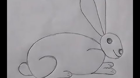 how to draw rabbit drawing from 22 number easy step by step