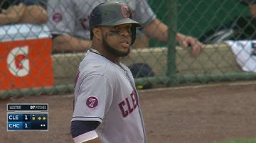 CLE@CHC: Santana rips game-tying single to left field