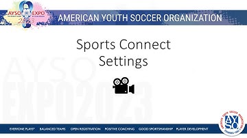 AYSO Sports Connect Settings
