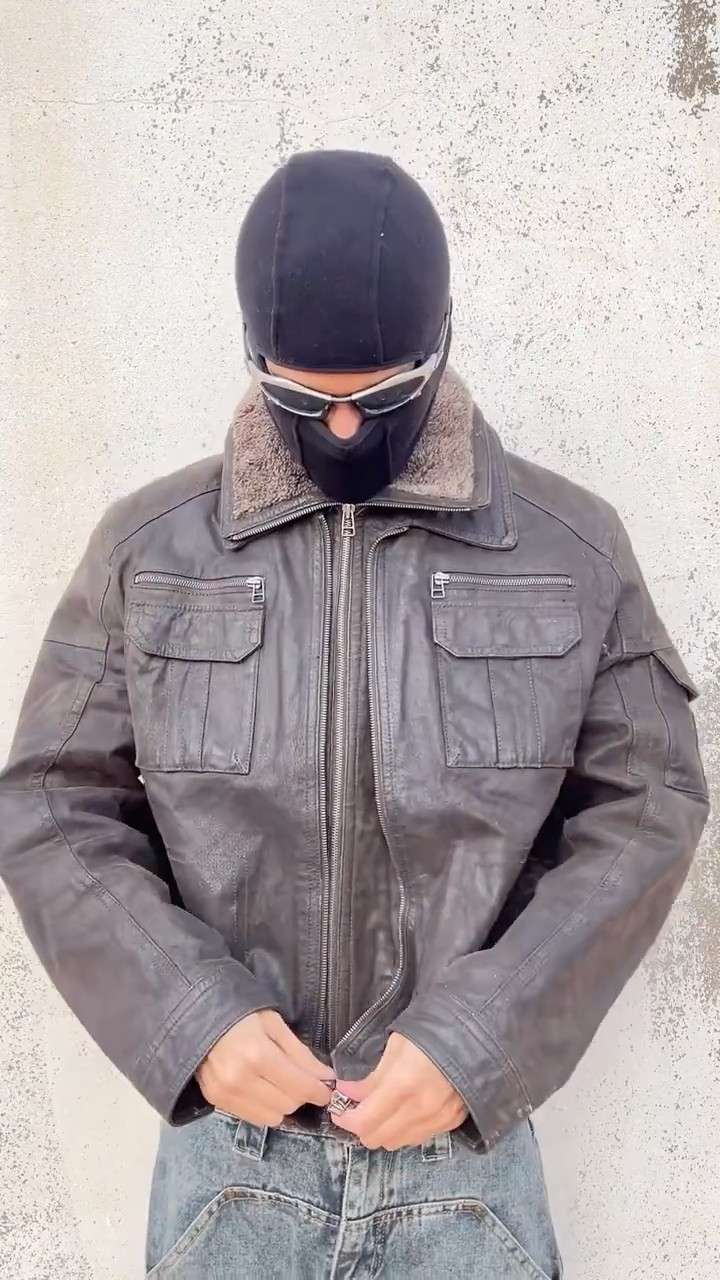 Brown Leather Jacket 2000s Double Zip — vintage leather - YouTube