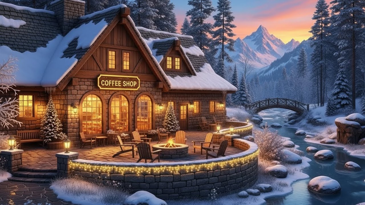 Warm Winter Jazz Coffee Shop Ambience ☕ Relaxing Jazz Music for Work, Study & Focus
