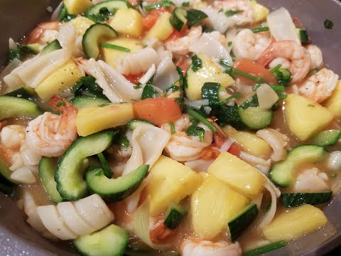 Vietnamese Stir-Fry Squid & Tomato Pineapple Cucumber | Mực Xào Chua Ngọt