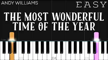 Andy Williams - It’s The Most Wonderful Time Of The Year | EASY Piano Tutorial